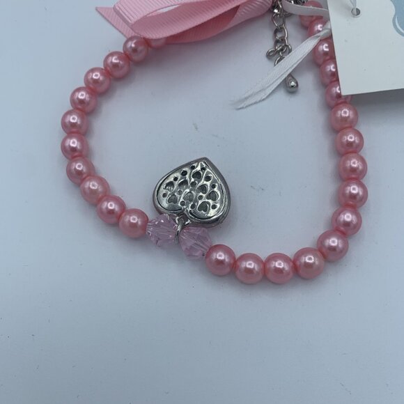 Pink Heart Dog Necklace with Crystal Accents - Medium - 140438 - Boutique - Picture 2 of 3